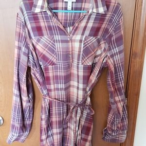 Long sleeve maternity flannel